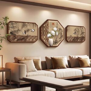 Hexagonal Geometric Mountain Wall Art