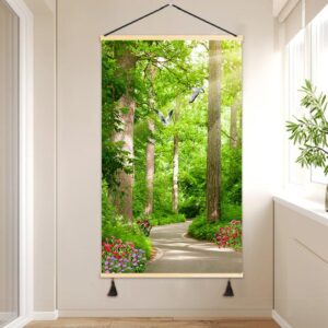 Enchanted Forest Path Hanging Scroll