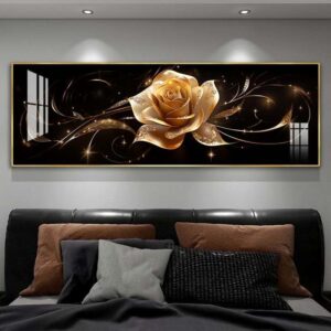 Premium Gold Rose Dark Canvas